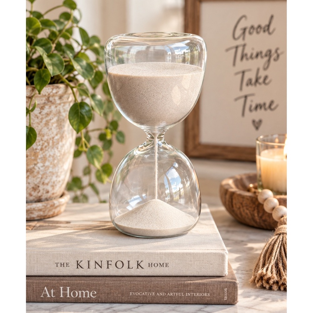 IKEA EFTERTÄNKA Glass Hourglass 004.954.83 Friso Wiersma Beige Sand 6" Decor